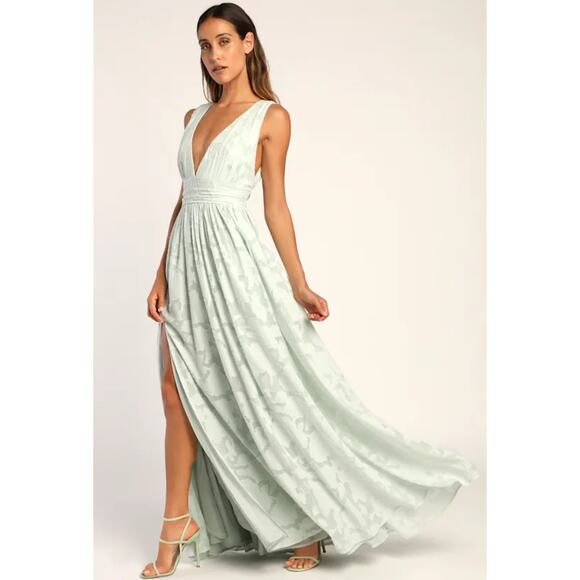 Lulus Sweet Sophistication Sage Green Burnout Floral Maxi Dress - Picture 3 of 15